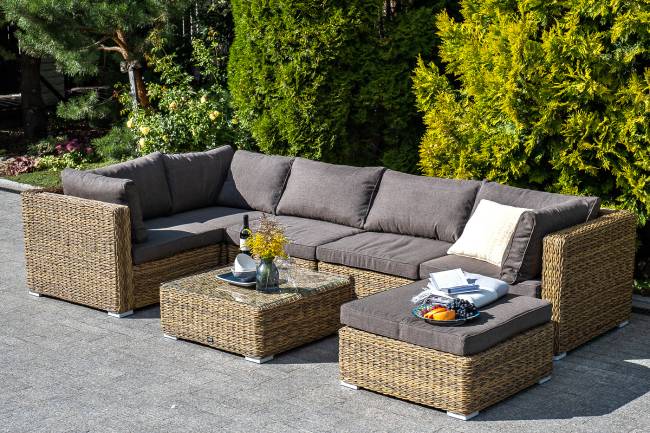 "Лунго" модуль диванный прямой с подушками, цвет соломенный (гиацинт)