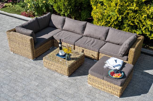 "Лунго" модуль диванный прямой с подушками, цвет соломенный (гиацинт) "Лунго" модуль диванный прямой с подушками, цвет соломенный (гиацинт)