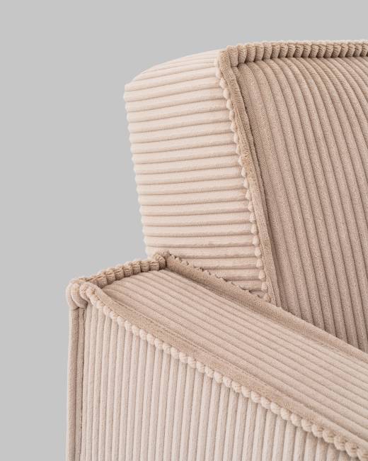 Диван прямой Кассель велюр рельефный бежевый