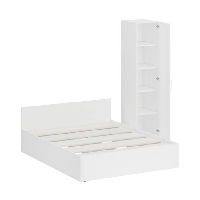 Кровать белая двуспальная 1600 с пеналом Стандарт цвет белый