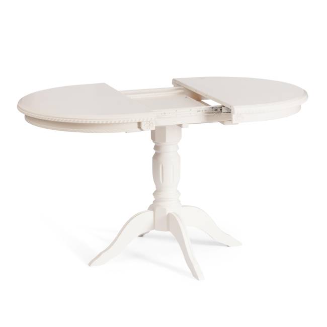 Стол обеденный раздвижной Стефано/Stefano бук, МДФ, 100х100-130х80х77см, айвори вайт Ivory white бук, мдф