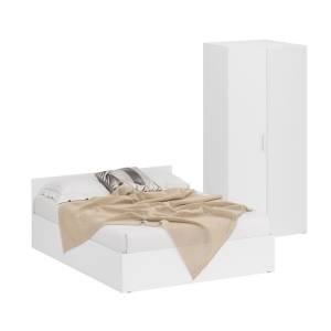 Кровать белая двуспальная 1600 с угловым шкафом Стандарт цвет белый