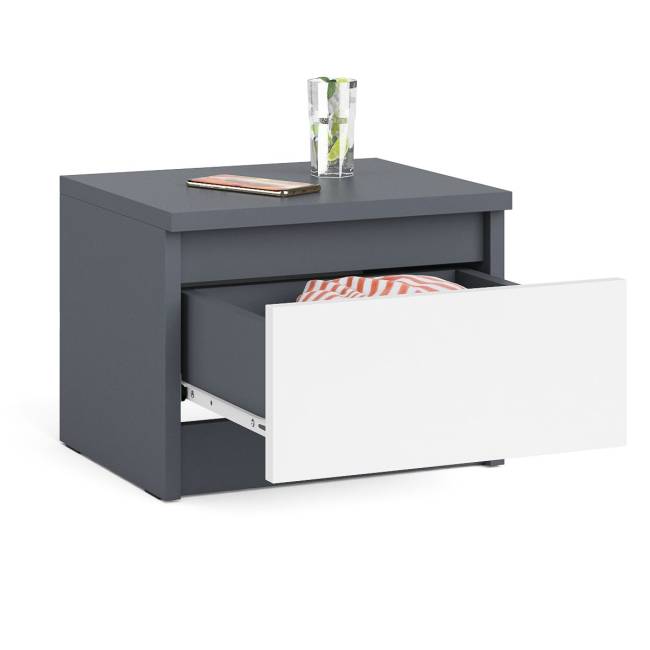 Тумба прикроватная Мори ТПМ400.1 цвет графит/белый Тумба прикроватная Мори ТПМ400.1 цвет графит/белый