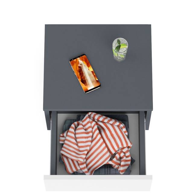 Тумба прикроватная Мори ТПМ400.1 цвет графит/белый Тумба прикроватная Мори ТПМ400.1 цвет графит/белый